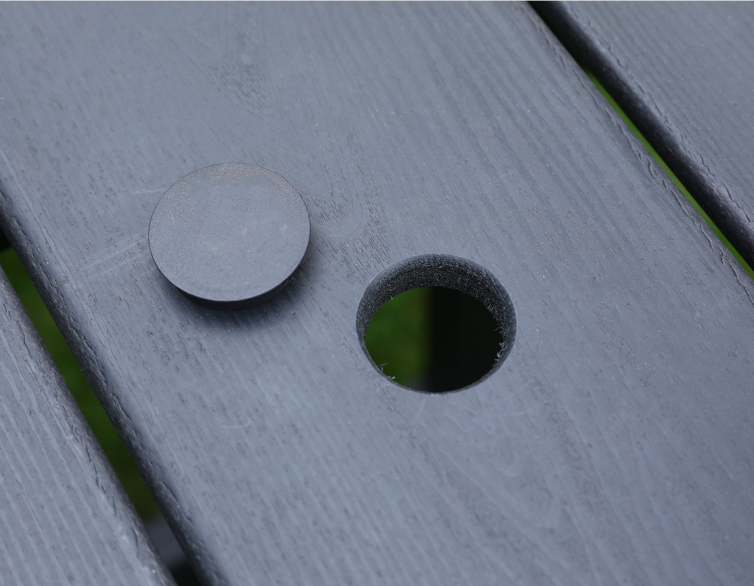 Gray HDPE Parihabang Labas na Mesa