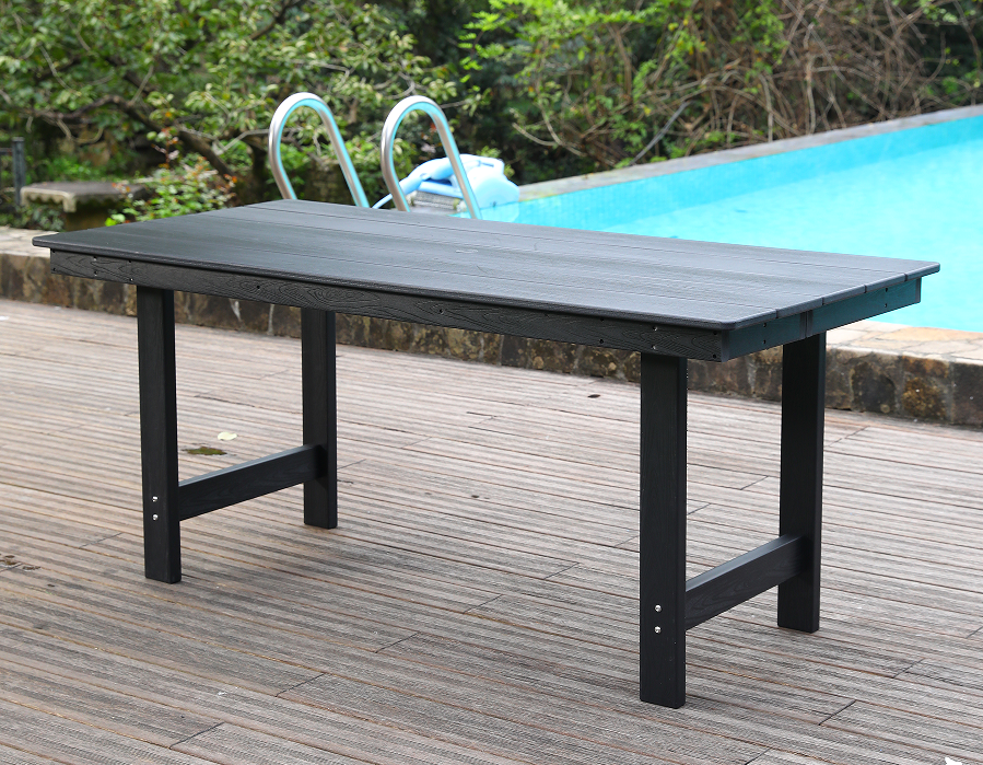 Deep Black Beading HDPE Rectangular Table
