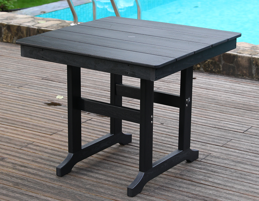 Black HDPE Square Table na lumalaban sa panahon
