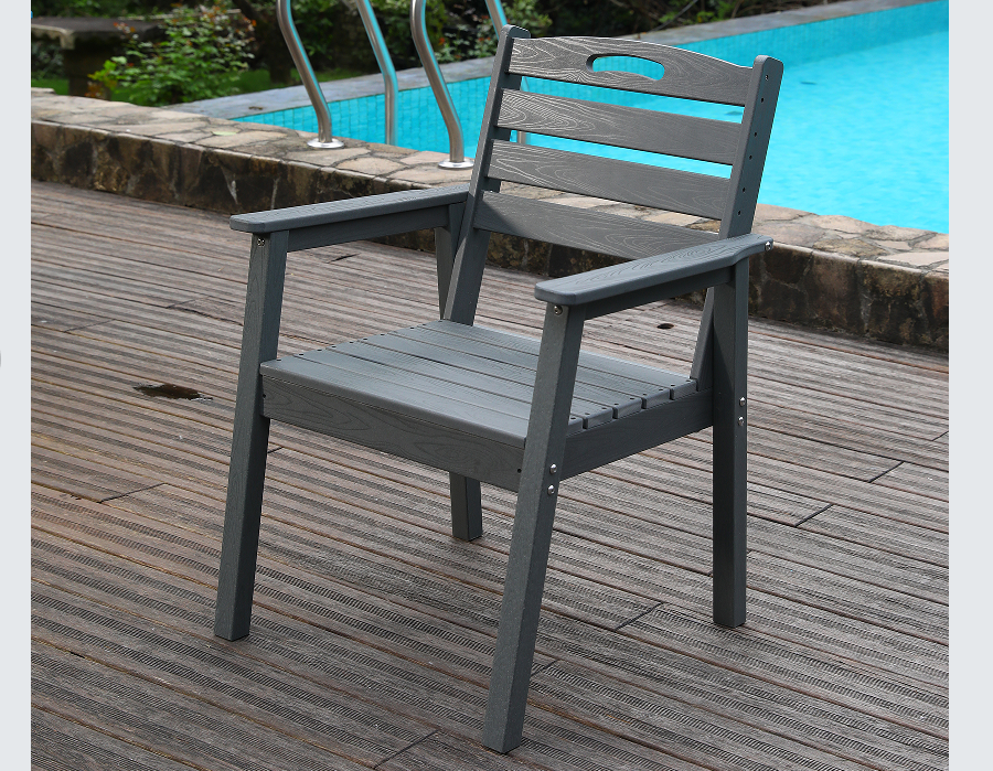 Slate Grey Single Cross Back HDPE Dining Chair