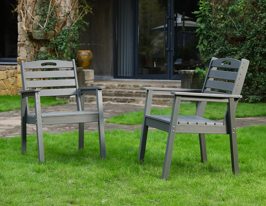 Charcoal Gray 2-Pack Classic X-Back HDPE Adirondack Chair