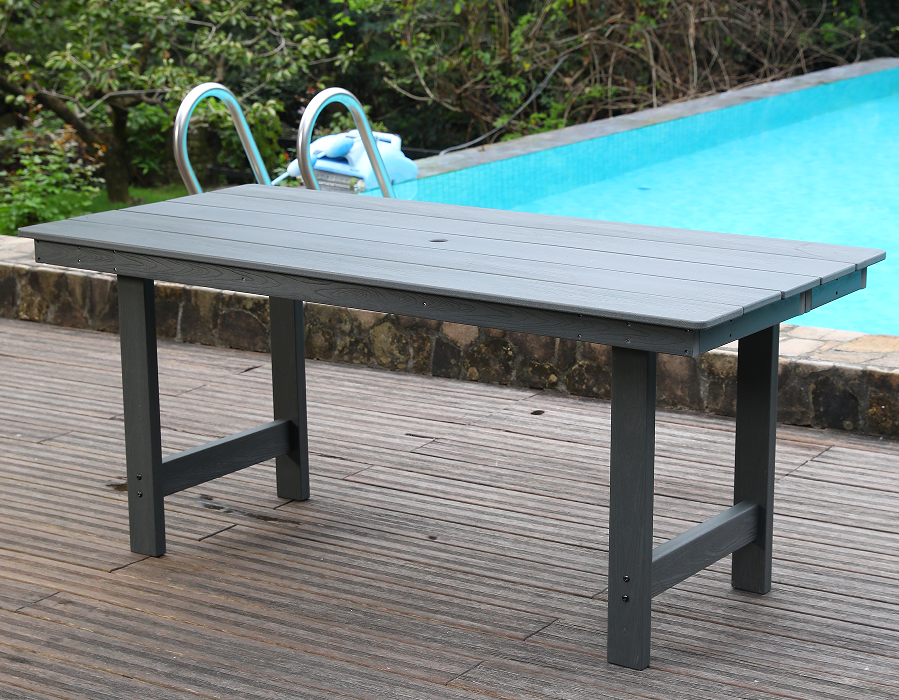 Gray HDPE Parihabang Labas na Mesa