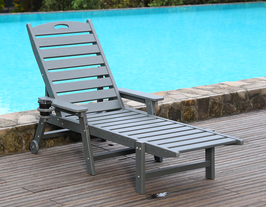 Urban Grey HDPE Single Adirondack Lounge Chair