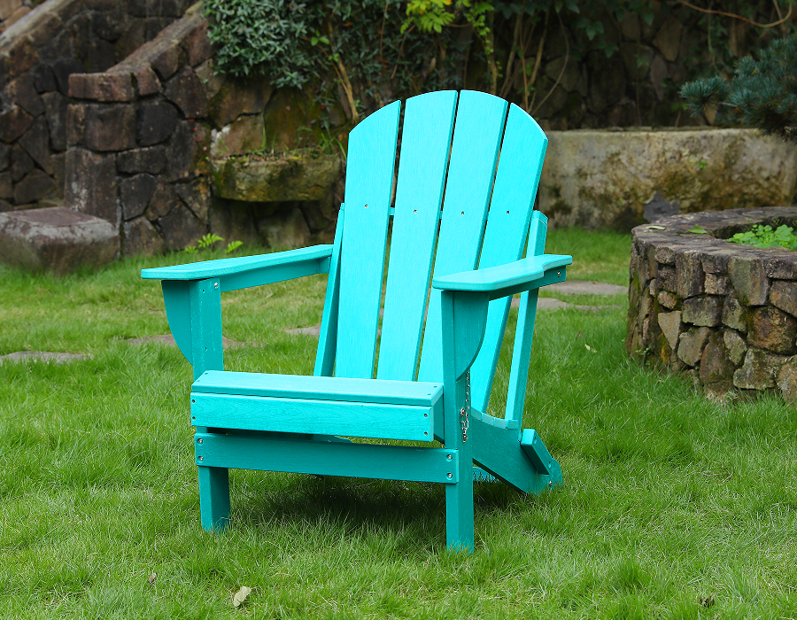 Masiglang Turquoise HDPE Frog Adirondack Chair