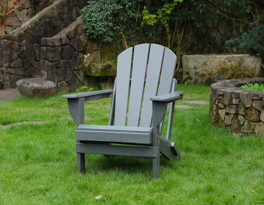 Storm Grey HDPE Adirondack Frog Chair - All-Weather
