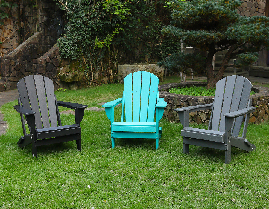Storm Grey HDPE Adirondack Frog Chair - All-Weather