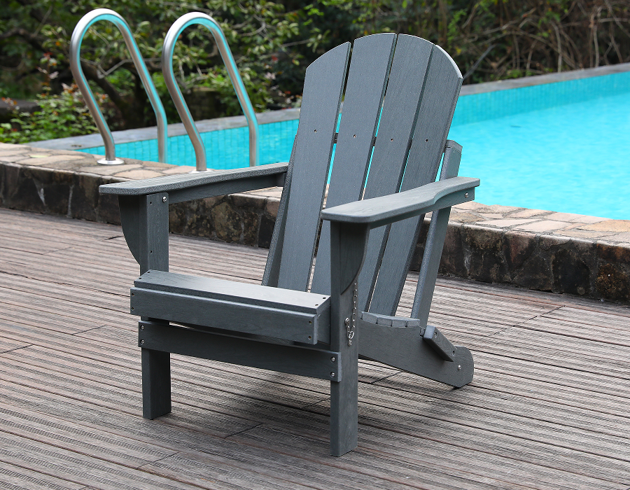 Storm Grey HDPE Adirondack Frog Chair - All-Weather