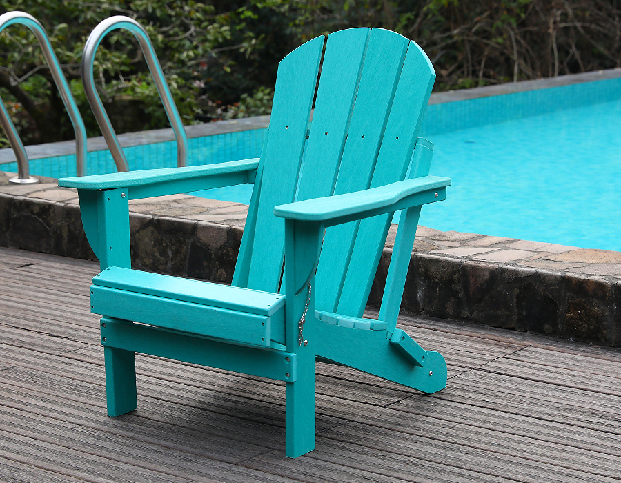 Masiglang Turquoise HDPE Frog Adirondack Chair
