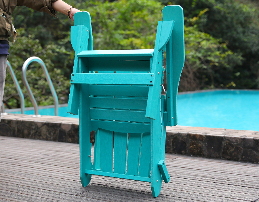 Masiglang Turquoise HDPE Frog Adirondack Chair