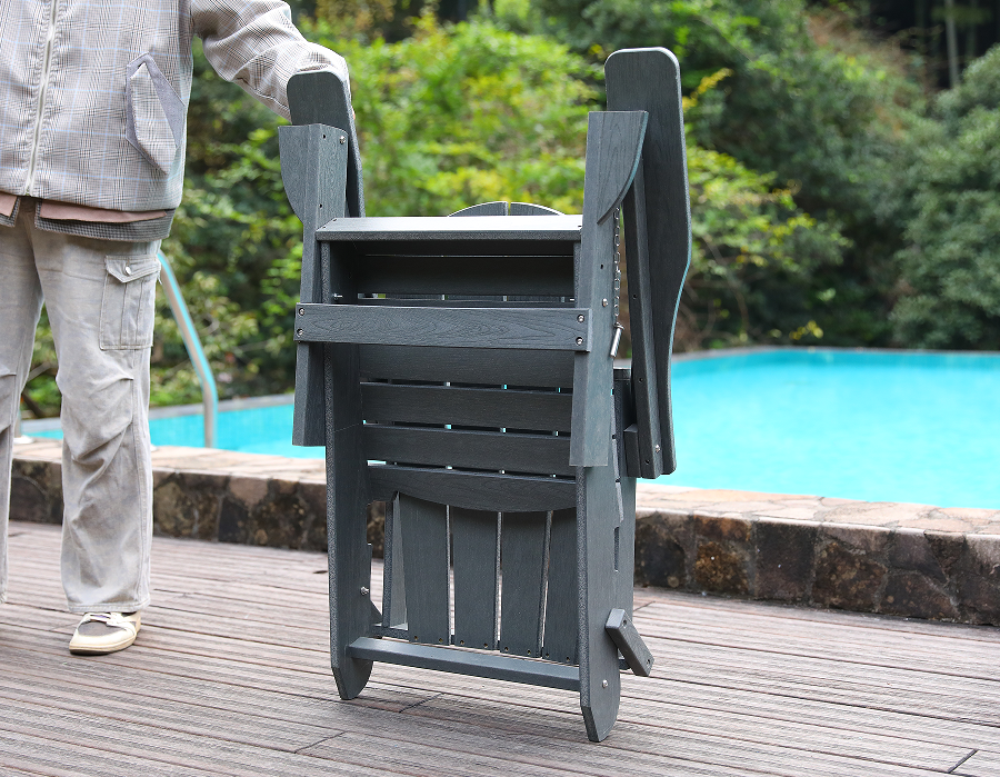 Storm Grey HDPE Adirondack Frog Chair - All-Weather
