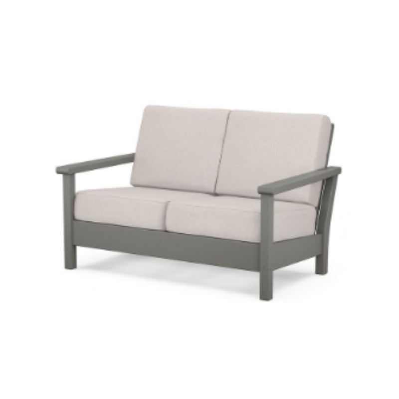 HDPE Grey Lahat ng Panahon Gumamit ng Outdoor Loveseat Double Sofa