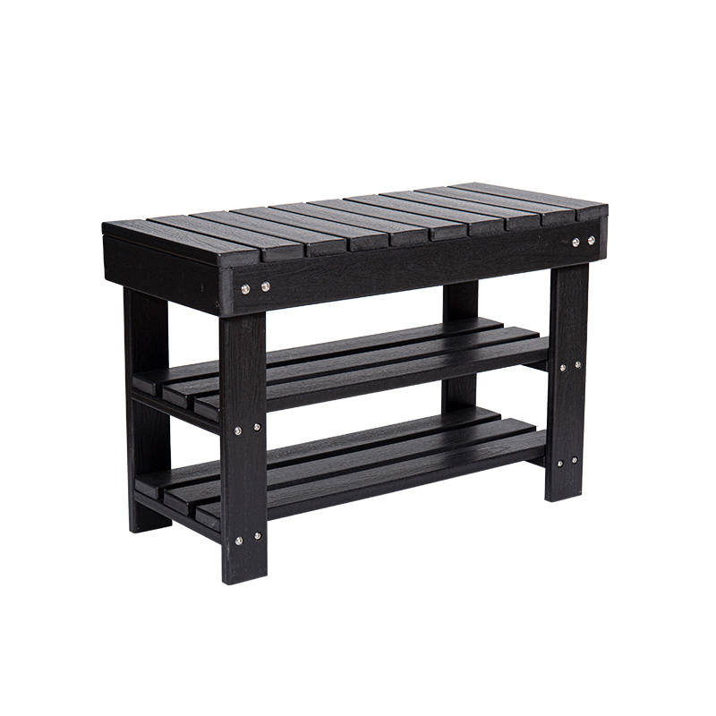 Makintab na Black HDPE na Three-Tier Long Table