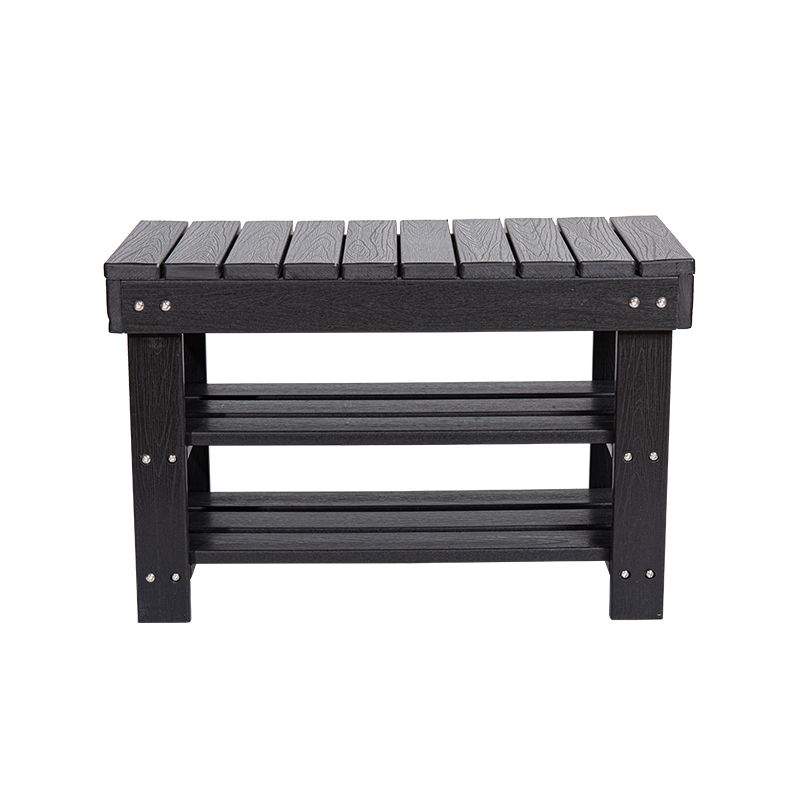 Makintab na Black HDPE na Three-Tier Long Table