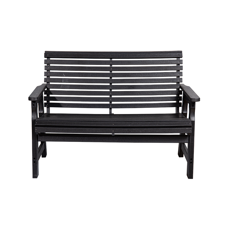HDPE All-Weather Outdoor Glider Bench na may Slatted Design