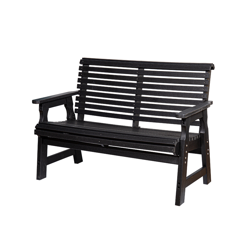 HDPE All-Weather Outdoor Glider Bench na may Slatted Design