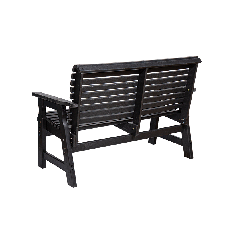 HDPE All-Weather Outdoor Glider Bench na may Slatted Design
