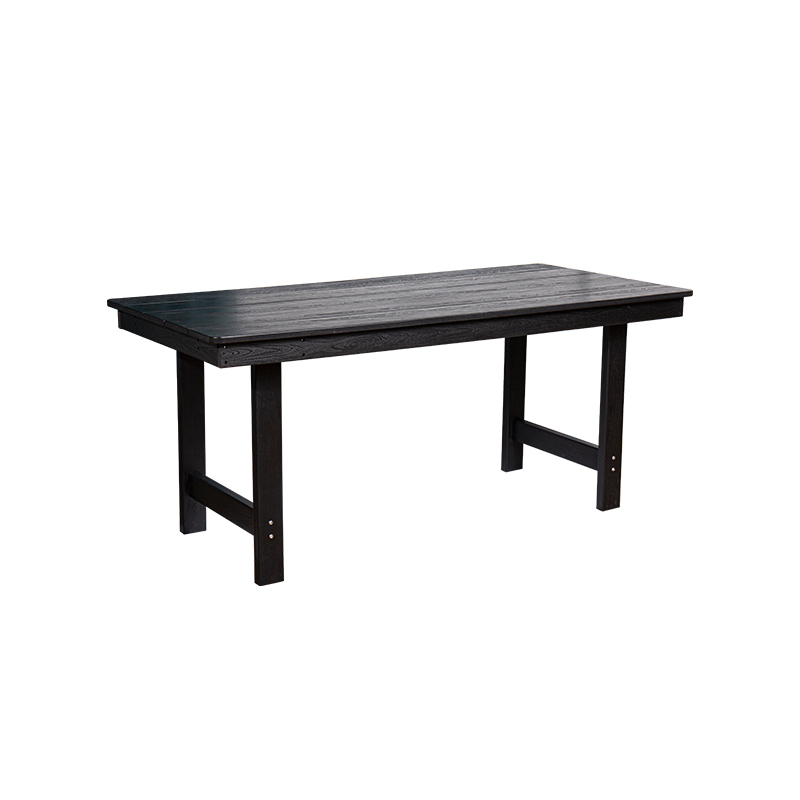 Elegant Black HDPE 7-Piece Dining Set para sa Maluwag na Panlabas na Lugar