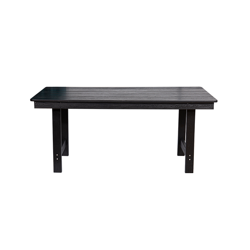 Elegant Black HDPE 7-Piece Dining Set para sa Maluwag na Panlabas na Lugar
