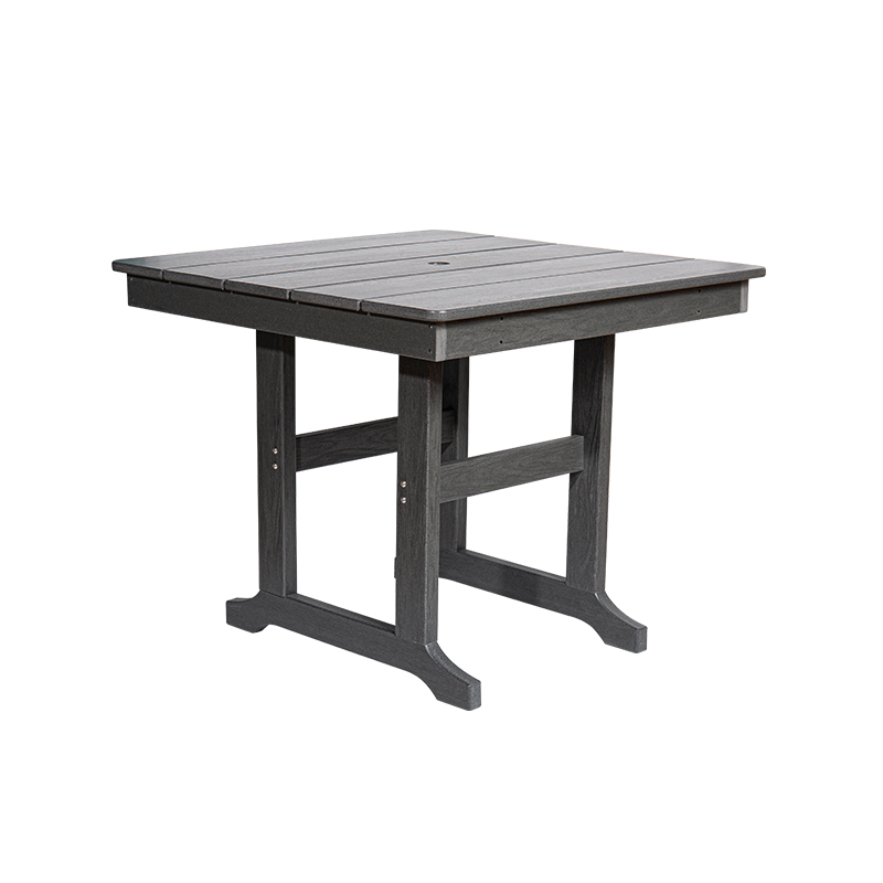 Gray HDPE Square Dining Table para sa Indoor at Outdoor na Paggamit