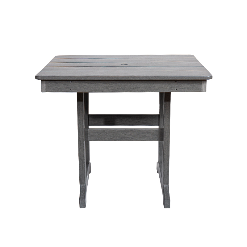 Gray HDPE Square Dining Table para sa Indoor at Outdoor na Paggamit