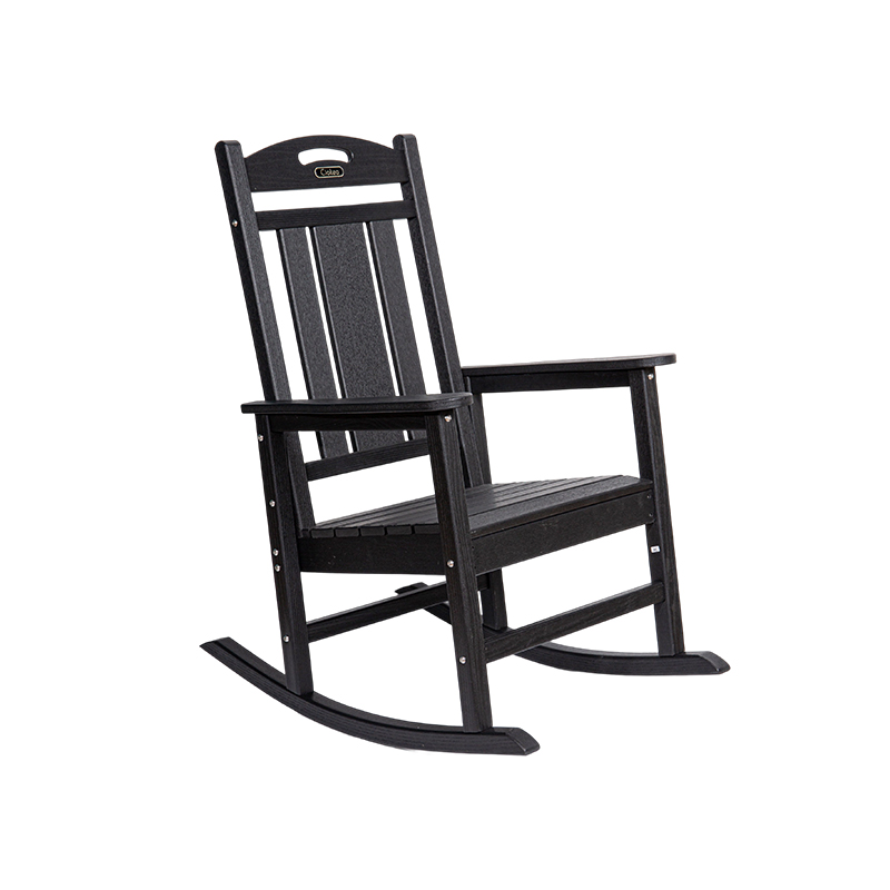 HDPE Recycled Black Patio Rocking Chair