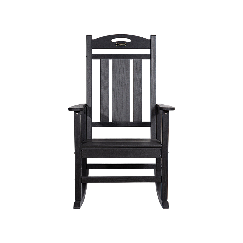 HDPE Recycled Black Patio Rocking Chair