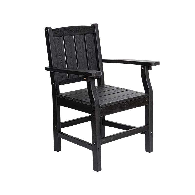 Classic Black HDPE Dining Chair na may Ergonomic na Disenyo